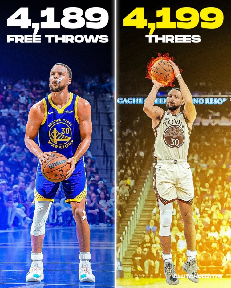 九游体育官网入口-离谱！库里生涯三分命中数4199个比罚球命中数还多10个